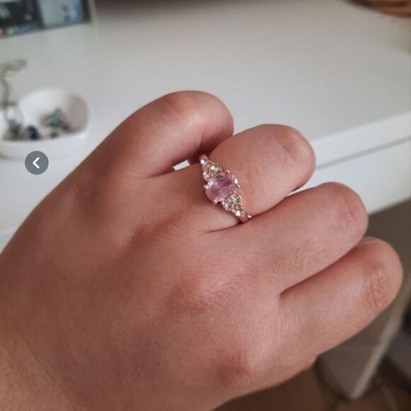 NEW Pink Sapphire 18 K Rose Gold Filled Ring 5 6 - Picture 11 of 11